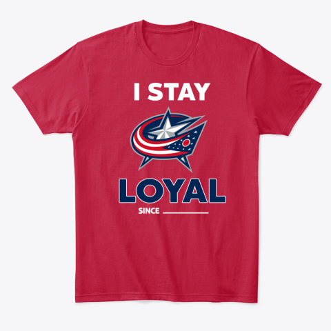 t42p columbus blue jackets i stay loyal classic t shirt 2 front red