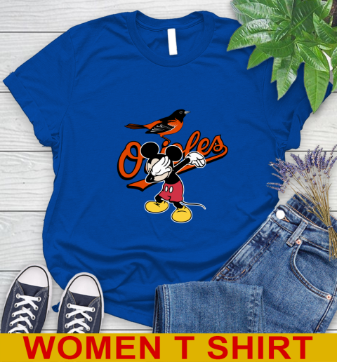 Baltimore Orioles MLB Baseball Dabbing Mickey Disney Sports Women's T-Shirt 9