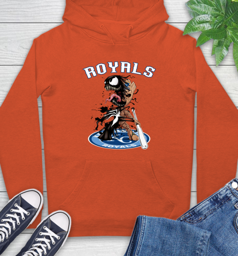 MLB Kansas City Royals Baseball Venom Groot Guardians Of The Galaxy Hoodie 5