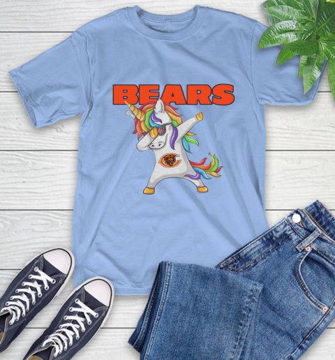 Chicago Bears NFL Football Funny Unicorn Dabbing Sports T-Shirt 23