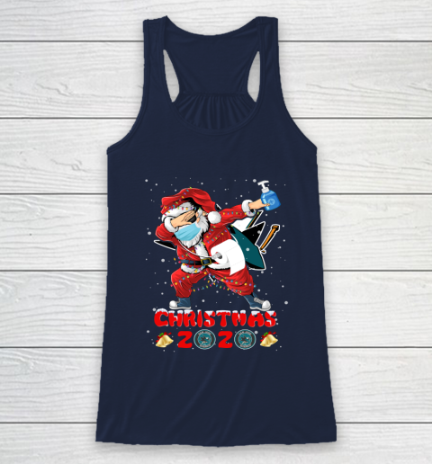 San Jose Sharks Funny Santa Claus Dabbing Christmas 2020 NHL Racerback Tank 8