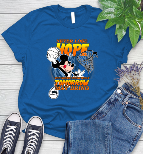 Dallas Mavericks NBA Basketball Mickey Disney Never Lose Hope Women's T-Shirt 12