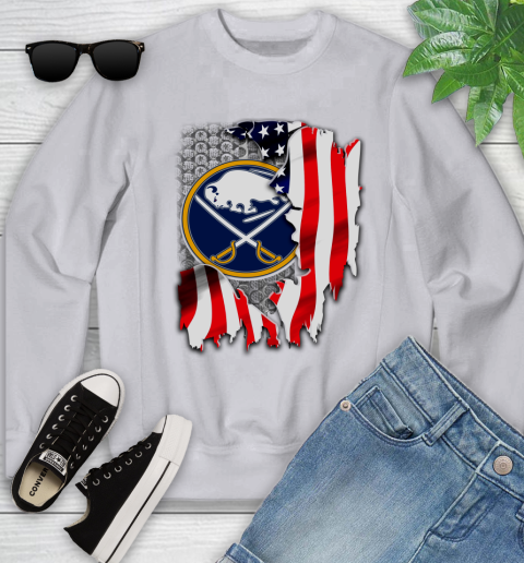 Buffalo Sabres NHL Hockey American Flag Youth Sweatshirt 3