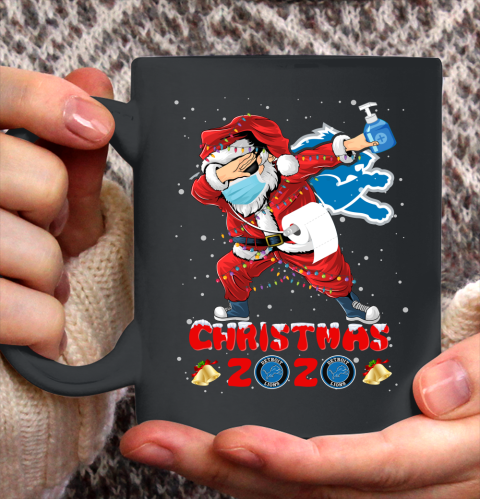 Detroit Lions Funny Santa Claus Dabbing Christmas 2020 NFL Ceramic Mug 11oz 2