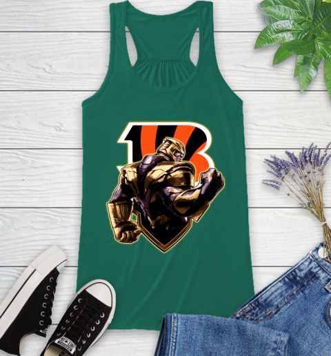 NFL Thanos Avengers Endgame Football Sports Cincinnati Bengals Racerback Tank 7