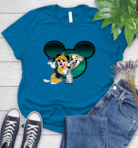 NHL Nashville Predators Stanley Cup Mickey Mouse Disney Hockey T Shirt Women's T-Shirt 7