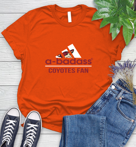 NHL A Badass Arizona Coyotes Fan Adidas Hockey Sports Women's T-Shirt 3
