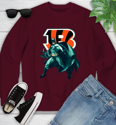 NFL Batman Football Sports Cincinnati Bengals Youth Sweatshirt 5