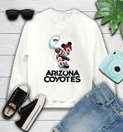 NHL Hockey Arizona Coyotes Cheerful Mickey Mouse Shirt Sweatshirt 2