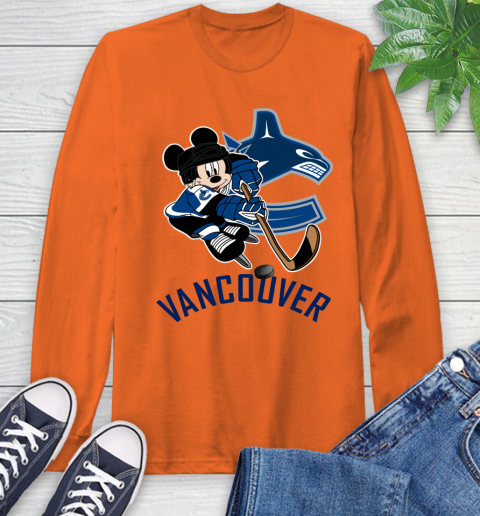 NHL Vancouver Canucks Mickey Mouse Disney Hockey T Shirt Long Sleeve T-Shirt 5