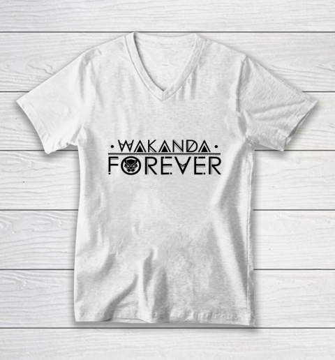 Marvel Black Panther Wakanda Forever Chest Graphic V-Neck T-Shirt