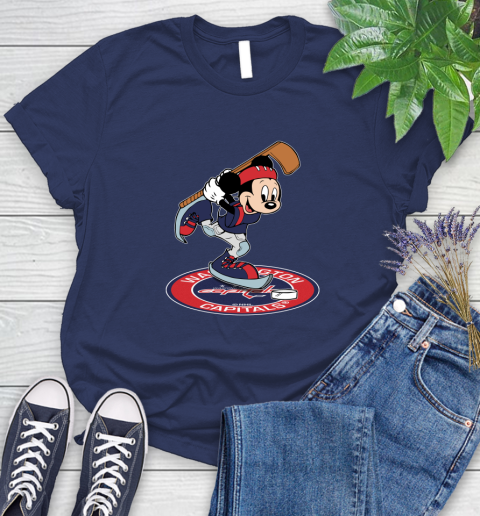 NHL Hockey Washington Capitals Cheerful Mickey Disney Shirt Women's T-Shirt 12