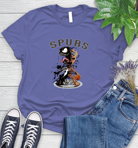 NBA San Antonio Spurs Basketball Venom Groot Guardians Of The Galaxy Women's T-Shirt 11