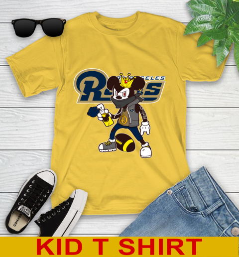Los Angeles Rams NFL Football Mickey Peace Sign Sports Youth T-Shirt 8