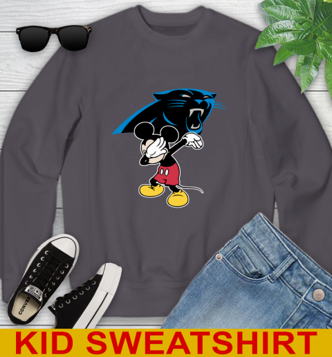 Carolina Panthers NFL Football Dabbing Mickey Disney Sports Youth Sweatshirt 6