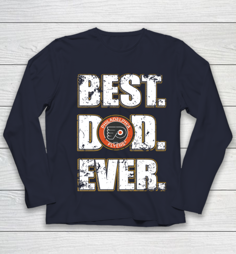 NHL Philadelphia Flyers Hockey Best Dad Ever Family Shirt Youth Long Sleeve - Image 3