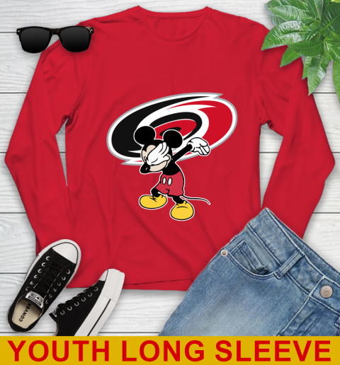 Carolina Hurricanes NHL Hockey Dabbing Mickey Disney Sports Youth Long Sleeve 11