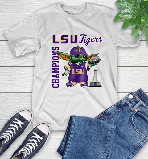 Baby Yoda LSU Tigers Champion Shirt 2