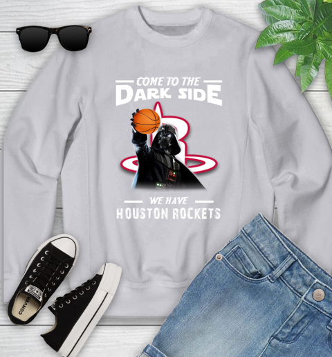 NBA Come To The Dark Side We Have Houston Rockets Star Wars Darth Vader Basketball Youth Sweatshirt 3
