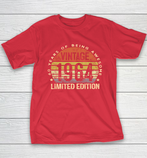 60 Year Old Gifts Vintage 1964 Limited Edition 60th Birthday Youth T-Shirt 7