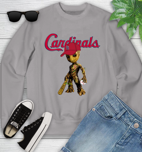 MLB St.Louis Cardinals Groot Guardians Of The Galaxy Baseball Youth Sweatshirt 4