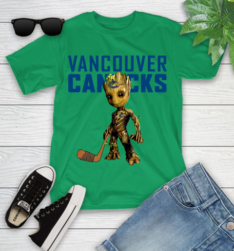 Vancouver Canucks NHL Hockey Groot Marvel Guardians Of The Galaxy Youth T-Shirt 6