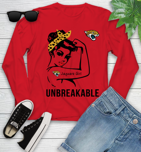 NFL Jacksonville Jaguars Girl Unbreakable Football Sports Youth Long Sleeve 8