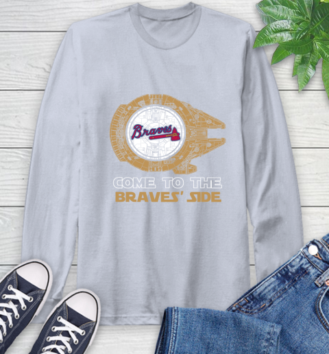 MLB Come To The Atlanta Braves Side Star Wars Baseball Sports Long Sleeve T-Shirt 6