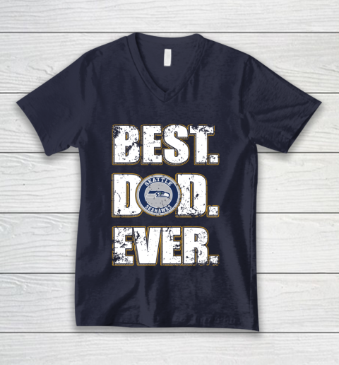 NFL Seattle Seahawks Football Best Dad Ever Family Shirt V-Neck T-Shirt 2