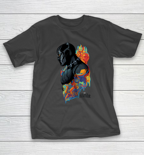 Marvel Black Panther Movie Colorful Pattern Profile T-Shirt
