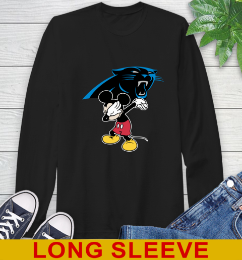 Carolina Panthers NFL Football Dabbing Mickey Disney Sports Long Sleeve T-Shirt 2