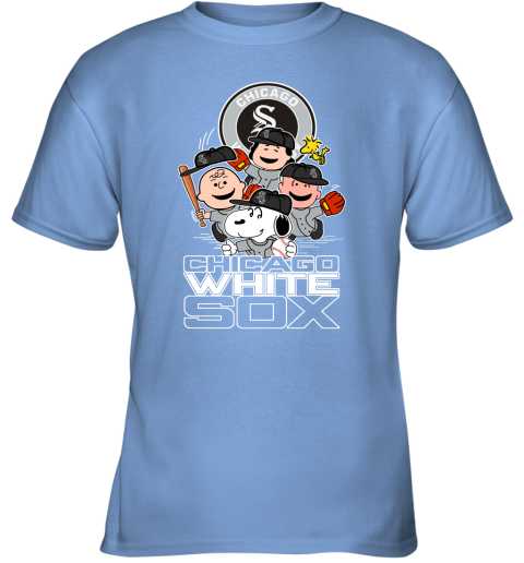 MLB Chicago White Sox Snoopy Charlie Brown Woodstock The Peanuts Movie  Baseball T Shirt_000 Youth T-Shirt