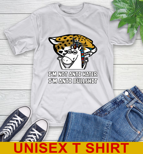 Jacksonville Jaguars NFL Football Unicorn I'm Not Anti Hater I'm Anti Bullshit T-Shirt 12