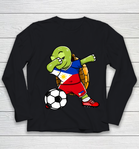 Dabbing Turtle The Philippines Soccer Fans Jersey Football Youth Long Sleeve