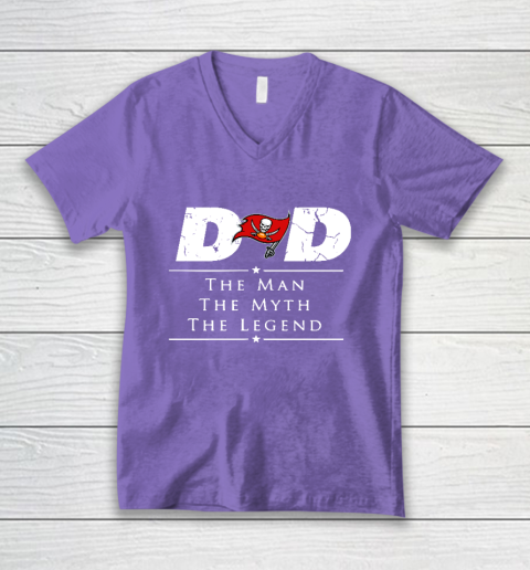 Tampa Bay Buccaneers NFL Football Dad The Man The Myth The Legend V-Neck T-Shirt 8