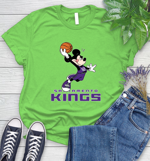 NBA Basketball Sacramento Kings Cheerful Mickey Mouse Shirt Women's T-Shirt 10