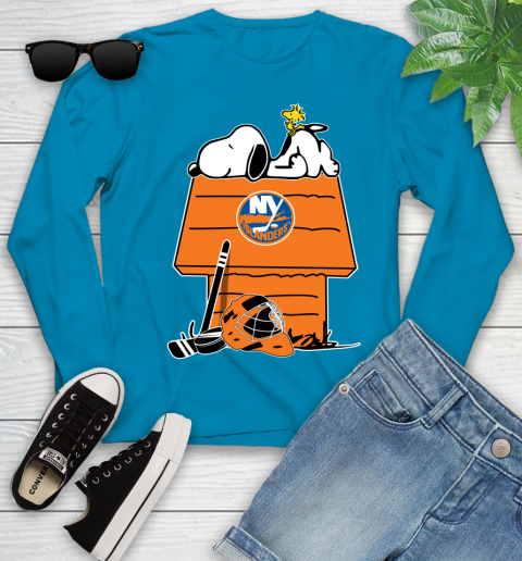 New York Islanders NHL Hockey Snoopy Woodstock The Peanuts Movie (1) Youth Long Sleeve 7