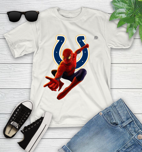 NFL Spider Man Avengers Endgame Football Indianapolis Colts Youth T-Shirt