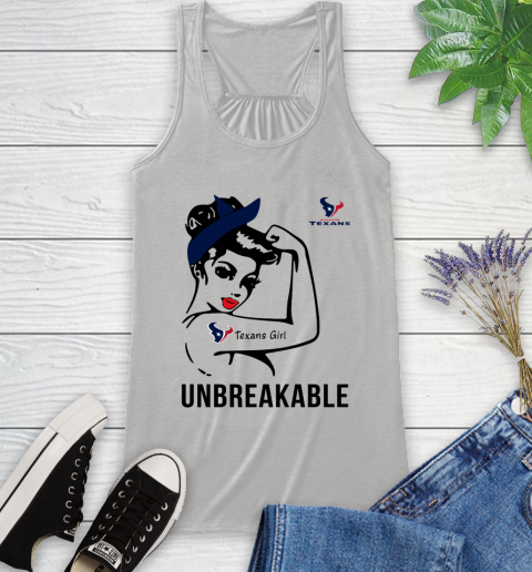NFL Houston Texans Girl Unbreakable Football Sports Racerback Tank