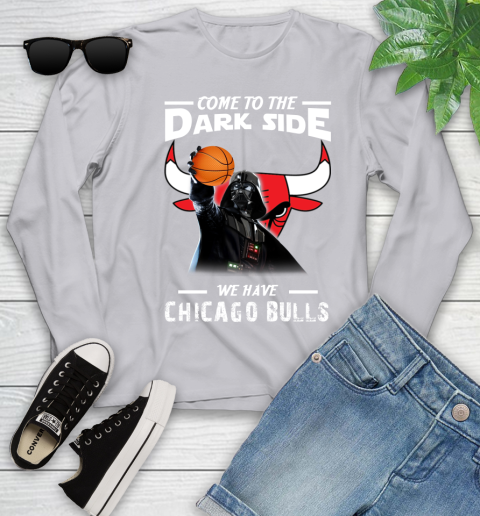 NBA Come To The Dark Side We Have Chicago Bulls Star Wars Darth Vader Basketball Youth Long Sleeve 5