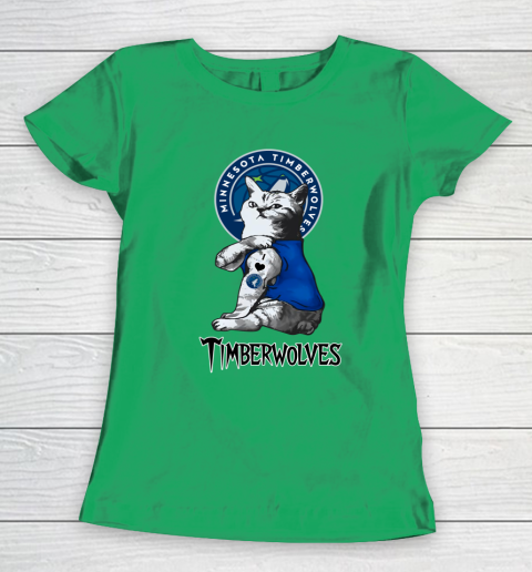 NBA Basketball My Cat Loves Minnesota Timberwolves Women's T-Shirt 5
