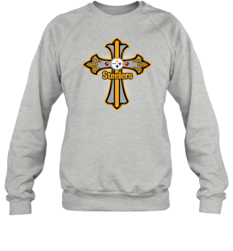 NFL Grey Crusader Cross Pittsburgh Steelers Sweatshirt - Rookbrand