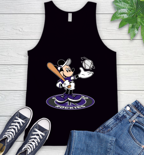 MLB Baseball Colorado Rockies Cheerful Mickey Disney Shirt Tank Top
