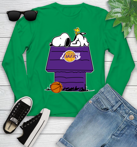 Los Angeles Lakers NBA Basketball Snoopy Woodstock The Peanuts Movie Youth Long Sleeve 6