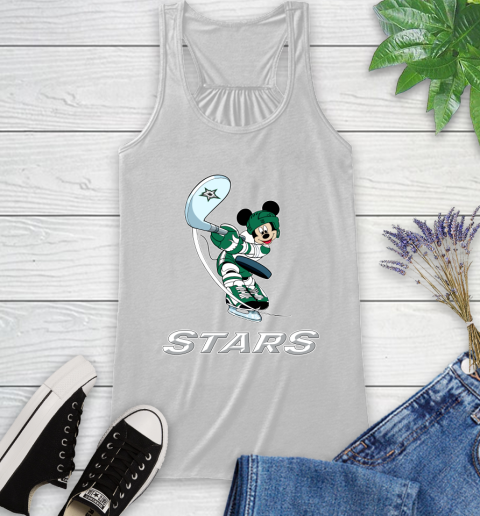NHL Hockey Dallas Stars Cheerful Mickey Mouse Shirt Racerback Tank 2