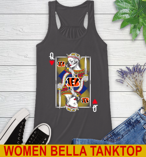 NFL Football Cincinnati Bengals The Queen Of Hearts Card Shirt Racerback Tank 10