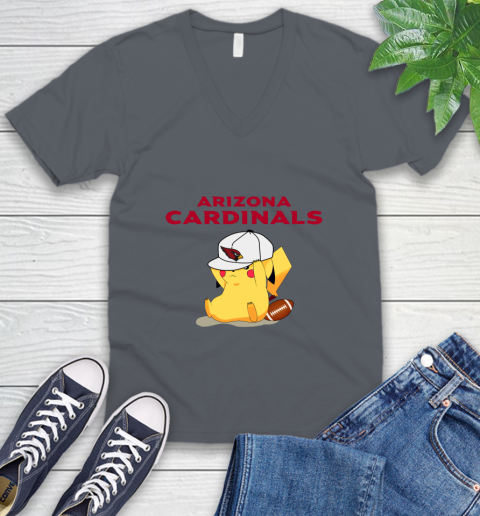 NFL Pikachu Football Sports Arizona Cardinals V-Neck T-Shirt 5