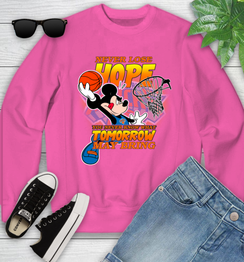 New York Knicks NBA Basketball Mickey Disney Never Lose Hope Youth Sweatshirt 7 New York Knicks NBA Basketball Mickey Disney Never Lose Hope Youth Sweatshirt - Image 7