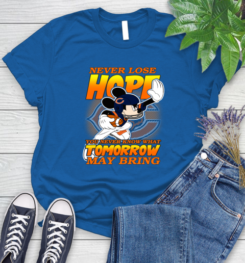 Chicago Bears NFL Football Mickey Disney Never Lose Hope Women's T-Shirt 12