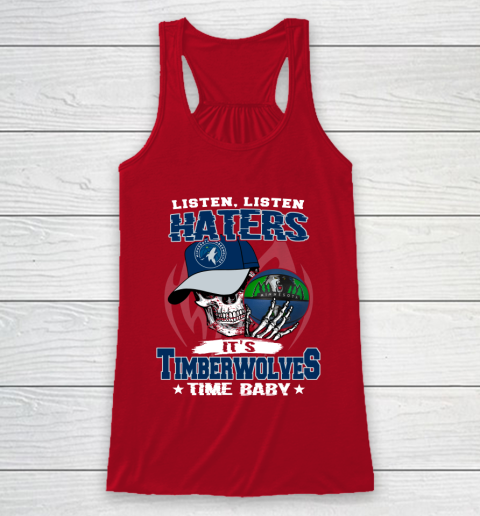 Listen Haters It is TIMBERWOLYES Time Baby NBA Racerback Tank 4